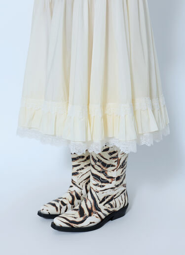 LN-CC® - GANNI: Lace Ruffle Midi Skirt - Cream GANNI Lace Ruffle Midi Skirt Cream gan0266015