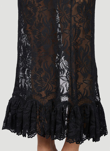 Rabanne Sheer Lace Midi Skirt Black pac0253019