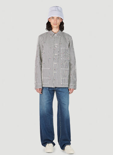 Kenzo Suisen Relaxed Wide Leg Jeans Blue knz0152031