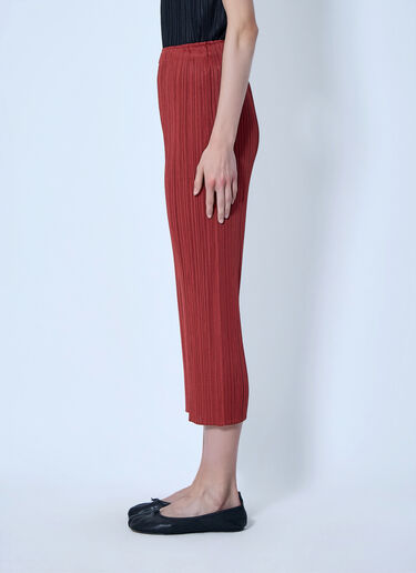 Pleats Please Issey Miyake Pleated Cropped Trousers Red plp0266025