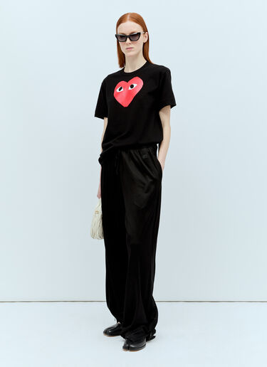 Comme Des Garçons PLAY ロゴプリントTシャツ ブラック cpl0355010