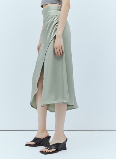 Han Kjøbenhavn サテンスリットロングドレープスカート グリーン han0253005