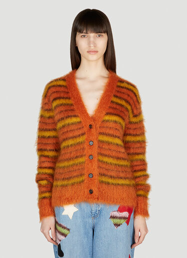 Marni Fuzzy Stripe Cardigan Orange mni0253022