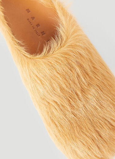 Marni Fussbett Hairy Mules Yellow mni0253045