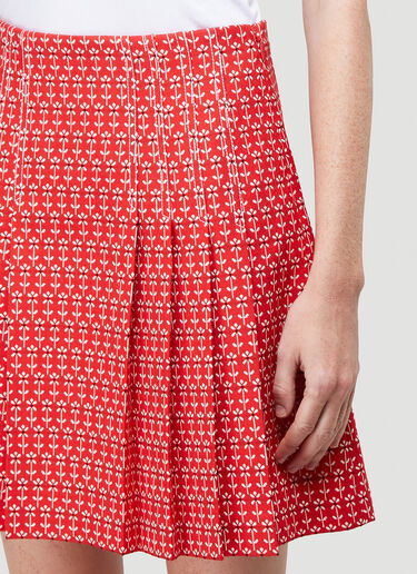 Gucci Daisy Jacquard Pleated Skirt Red guc0242031