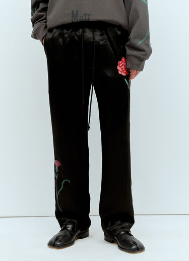 Song for the Mute Falling Flowers Track Pants Black sfm0156010