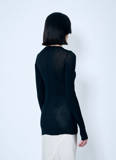Rick Owens Rib Long Sleeve Top Black ric0259030