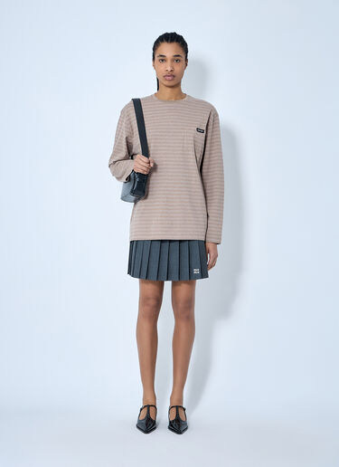 Logo Patch T-Shirt Miu Miu Logo Patch T-Shirt Beige miu0260056