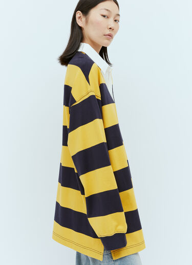 스트라이프 로고 패치 폴로 셔츠 Moncler x Palm Angels 스트라이프 로고 패치 폴로 셔츠 옐로우 mpa0255006
