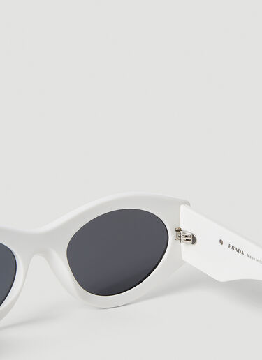 Prada Geometric Oval Frame Sunglasses White lpr0251011