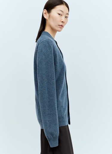 Comme Des Garçons PLAY Wool Knit Cardigan Blue cpl0356009