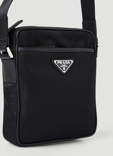 Prada Nylon and Leather Crossbody Bag Black pra0146019