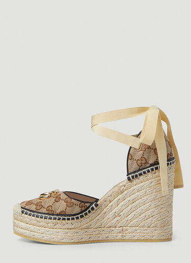 Gucci GG Supreme Espadrille Wedges Brown guc0245080