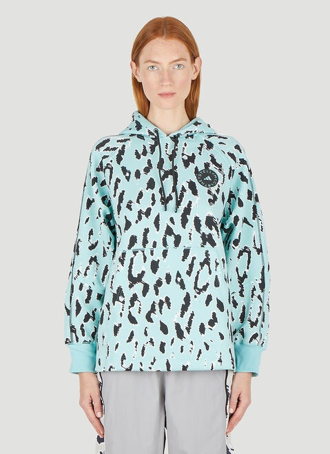 adidas by Stella McCartney Leopard Print Hooded Sweatshirt Black asm0254042