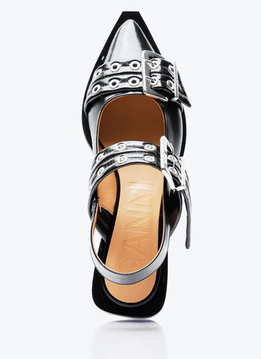 GANNI Feminine Buckle Ballerina Flats Black gan0257045