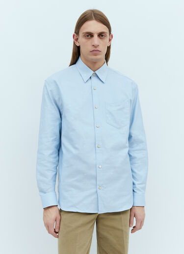 Gucci GG Jacquard Cotton Shirt Blue guc0155042