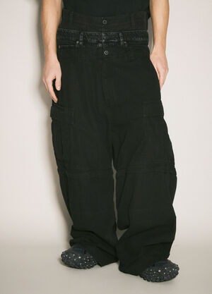 Balenciaga Layered Cargo Pants Black bal0158008