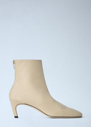 Toteme Soft Nappa Ankle Boots Cream tot0265052