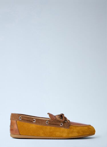 Miu Miu Suede Boat Shoes Brown miu0264030