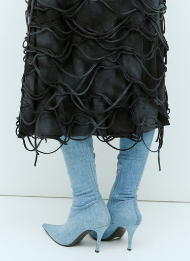 Diesel O-Jal 디스트레스트 미디 스커트  블랙 dsl0257008