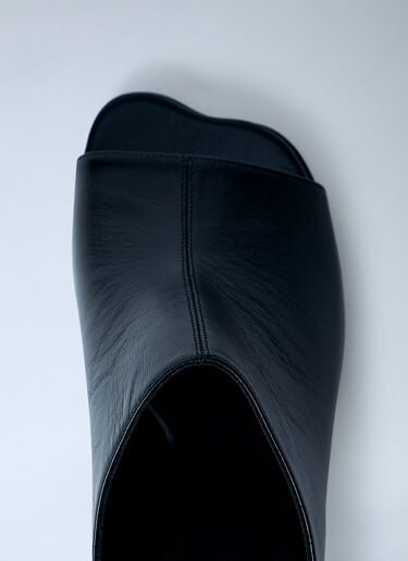 MM6 Maison Margiela Leather Mule with Transparent Block Heel Black mmm0264014