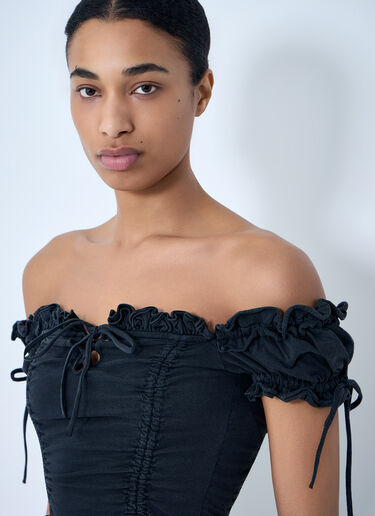 Gathered Cropped Top Balenciaga Gathered Cropped Top Black bal0263014