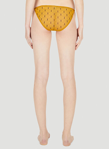 Saint Laurent Monogram Tulle Briefs Yellow sla0247175