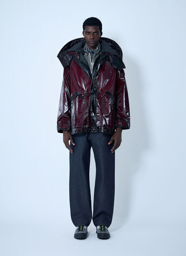 Stone Island Hooded Uneven Ripstop Prismatic Parka Jacket Burgundy sto0162013