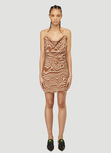 Maisie Wilen Graphic Print Mini Dress Beige mwn0240012