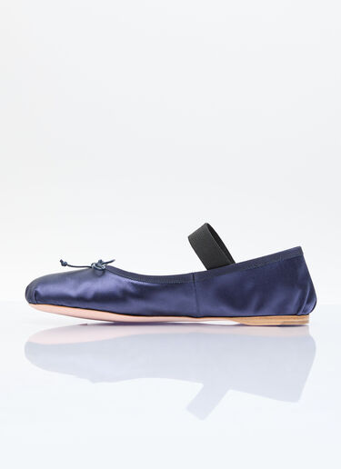 Miu Miu Satin Ballerina Flats Blue miu0257019