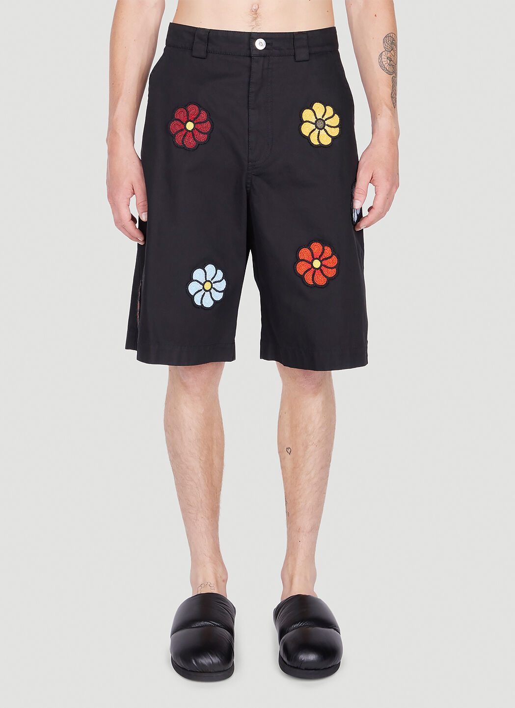 Moncler Genius 1 Moncler Jw Anderson Cotton Gabardine Shorts In Black ModeSens