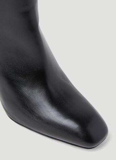 Dries Van Noten 그래픽 힐 가죽 부츠 블랙 dvn0253011