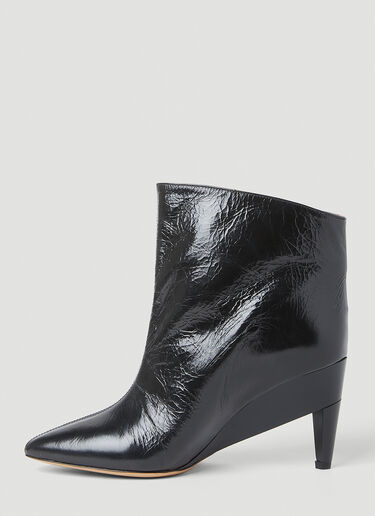 Isabel Marant Dylvee 褶皱皮革及踝靴 黑色 ibm0253015