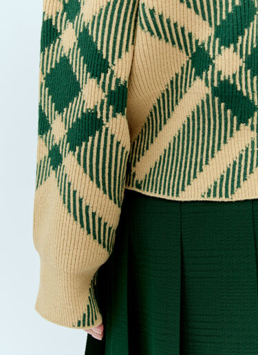 Burberry 格纹羊毛混纺开衫 米色 bur0255045