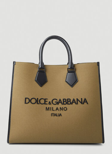 Dolce & Gabbana 刺绣徽标托特包 绿色 dol0147048