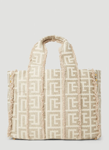 Balmain XXL Monogram Tote Bag Beige bln0152015