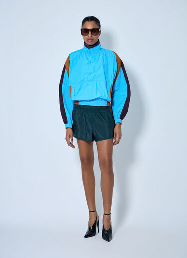 LN-CC® - Saint Laurent: High-Neck Windbreaker Jacket - Light Blue Saint Laurent High-Neck Windbreaker Jacket Light Blue sla0263121