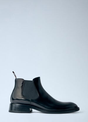 The Row Gable Leather Ankle Boots Black row0166016