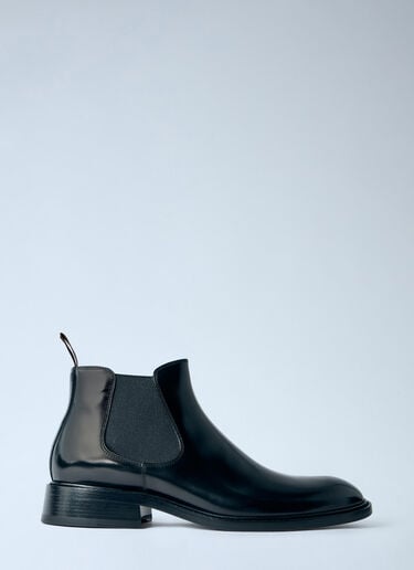 LN-CC® - The Row: Gable Leather Ankle Boots - Black The Row Gable Leather Ankle Boots Black row0166016