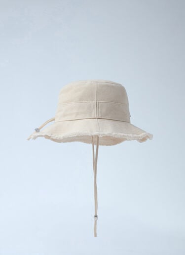 LN-CC® - Jacquemus: Le Bob Artichaut Bucket Hat - White Jacquemus Le Bob Artichaut Bucket Hat White jac0366001
