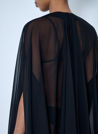 Rick Owens Draped Sheer Overlay Dress Black ric0264011