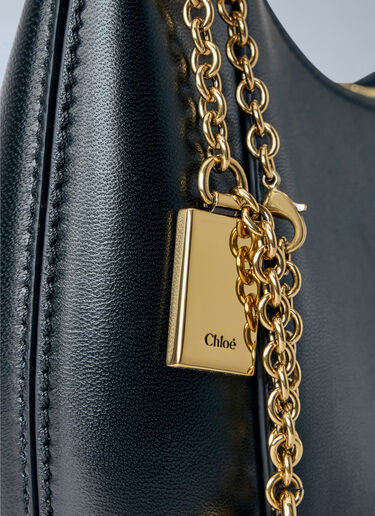 LN-CC® - Chloé: Small Banana Nappa Zipped Shoulder Bag - Black Chloé Small Banana Nappa Zipped Shoulder Bag Black chl0265051