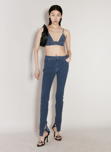 Alexander Wang Trompe L'oeil Denim Bra Top Blue awg0256003