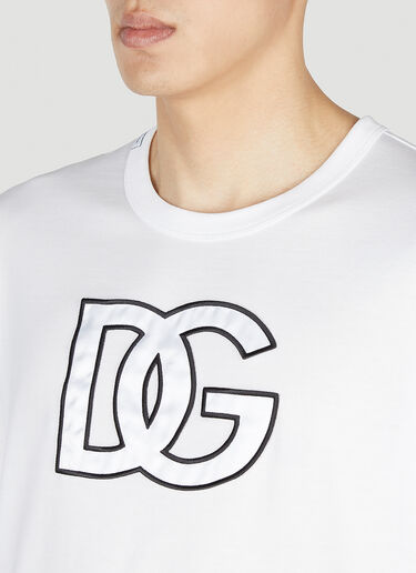 Dolce & Gabbana Logo Embroidery T-Shirt White dol0151027
