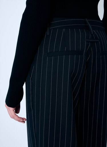 Jean Paul Gaultier Pinstriped Tailored Pants With Skirt Overlay Black jpg0259009