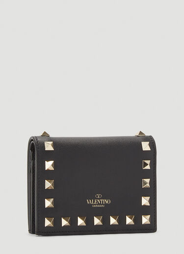 Valentino Rockstud French Flap Wallet Black val0240025