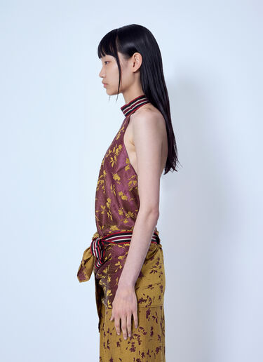 Dries Van Noten Halter Neck Floral Blouse Purple dvn0266010