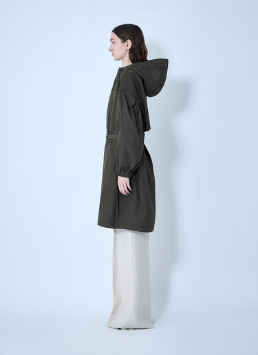 Max Mara Belted Hooded Coat Green max0263203