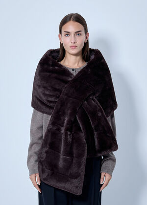Max Mara Faux Fur Stole Dark Brown max0266166