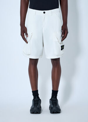 Stone Island Cargo Shorts with Flap Pockets Ivory sto0164095